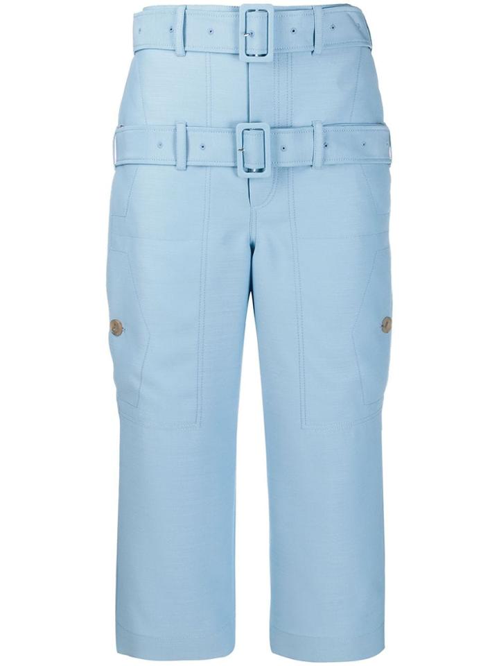 Lanvin Double Belted Cropped Trousers - Blue