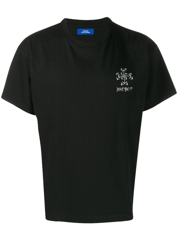 Rassvet Logo Print Crew Neck T-shirt - Black