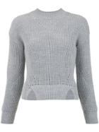 Nk High Neck Knitted Blouse - Grey