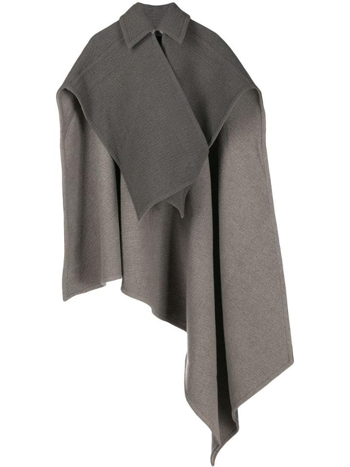 Jw Anderson Cross-wrap Double Face Cape - Grey