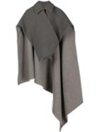 Jw Anderson Cross-wrap Double Face Cape - Grey