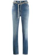 Just Cavalli Chain Belt Straight Leg Jeans - Blue