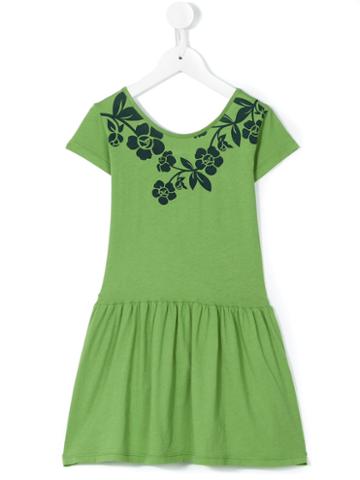 Nice Things Mini - Floral Print Dress - Kids - Cotton - 8 Yrs, Green