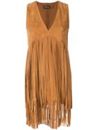 Twin-set V-neck Fringe Dress - Brown