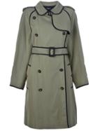 Chanel Vintage Double-breasted Trench Coat, Women's, Size: 48, Green