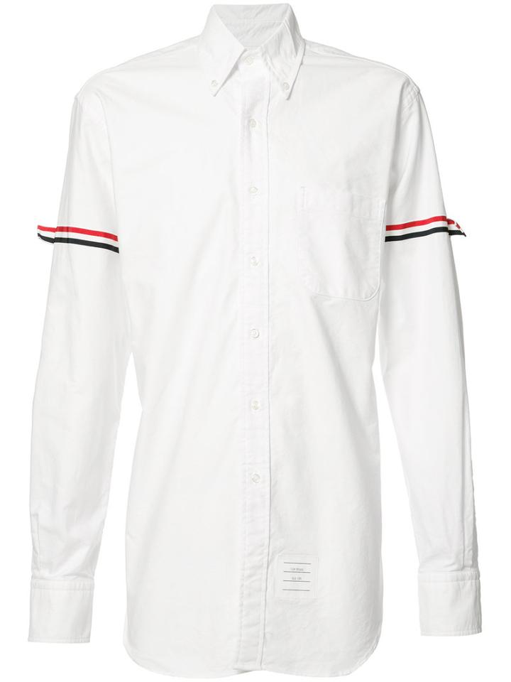 Thom Browne Striped Sleeve Shirt, Men's, Size: 4, Red, Acetate