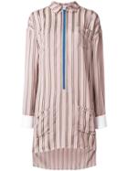 Esteban Cortazar Striped Shirt Dress - Pink & Purple