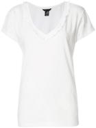 Thomas Wylde Cindy Ruffle Trim T-shirt, Women's, Size: Medium, White, Cotton