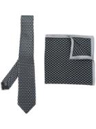 Lanvin Patterned Tie And Pocket Square - Grey