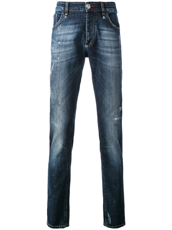 Akio Jeans - Men - Cotton/spandex/elastane - 34, Blue, Cotton/spandex/elastane, Philipp Plein