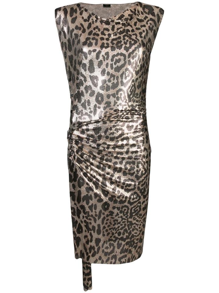 Paco Rabanne Metallic Leopard Pattern Dress - Gold