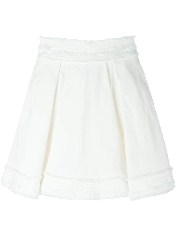 Alexander Mcqueen Pleated A-line Skirt, Women's, Size: 42, White, Cotton