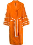 Pierantoniogaspari Striped Belted Coat - Orange
