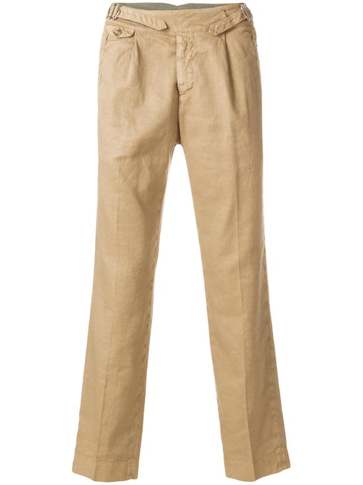 Entre Amis Straight Leg Chinos - Brown