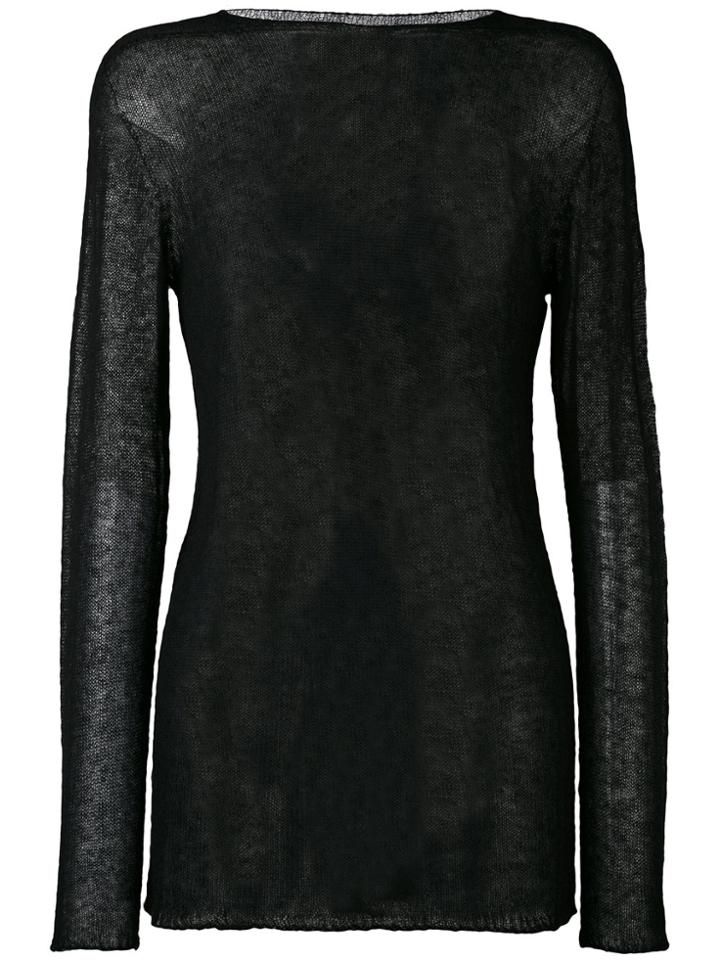 Rick Owens Sheer Knitted Top - Black