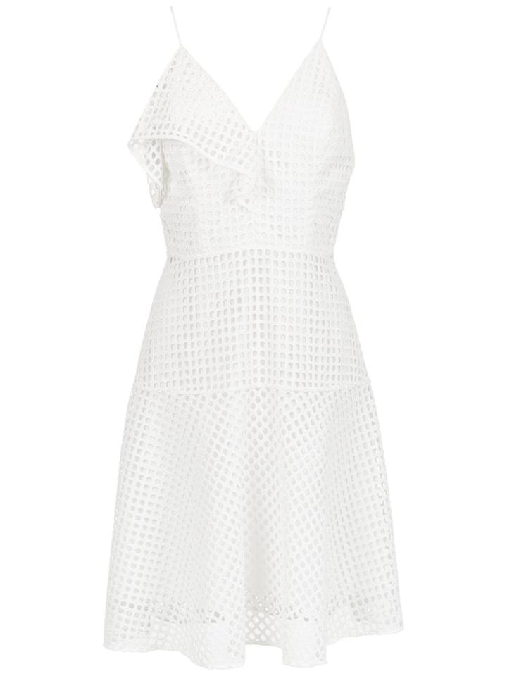 Tufi Duek V-neck Ruffled Dress - White