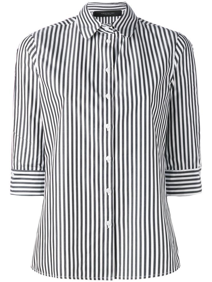 Federica Tosi Striped Shirt, Women's, Size: Large, Black, Cotton