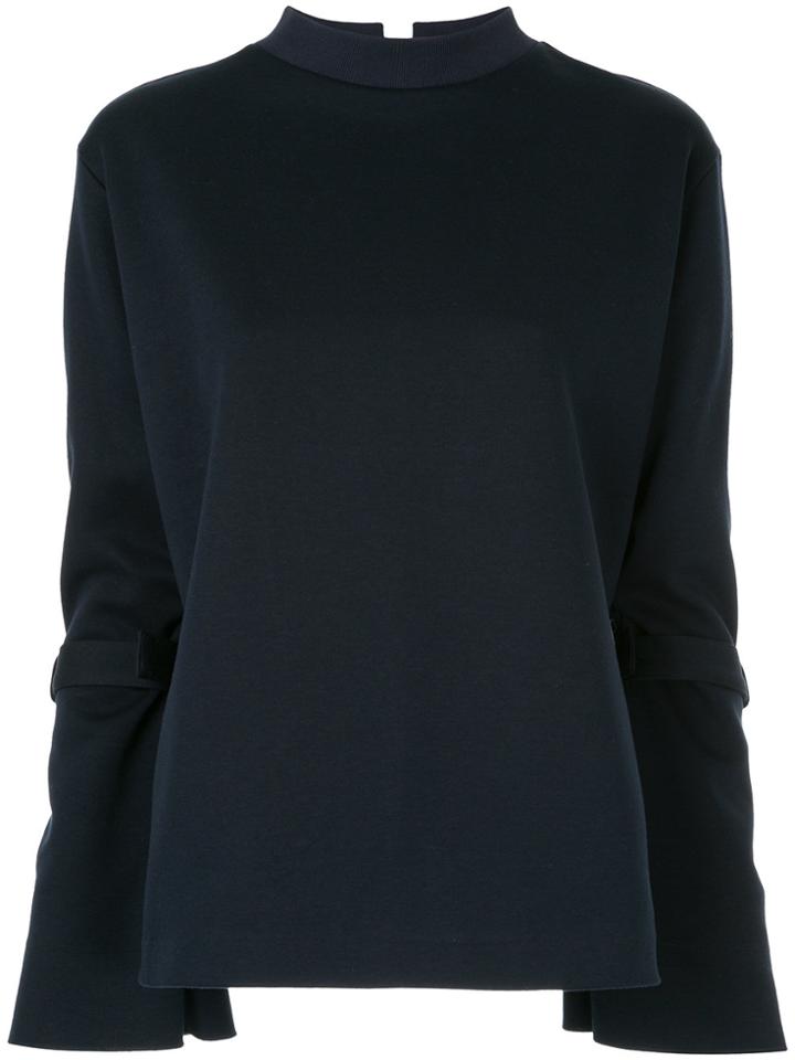 Le Ciel Bleu Strapped Sleeve Sweatshirt - Blue