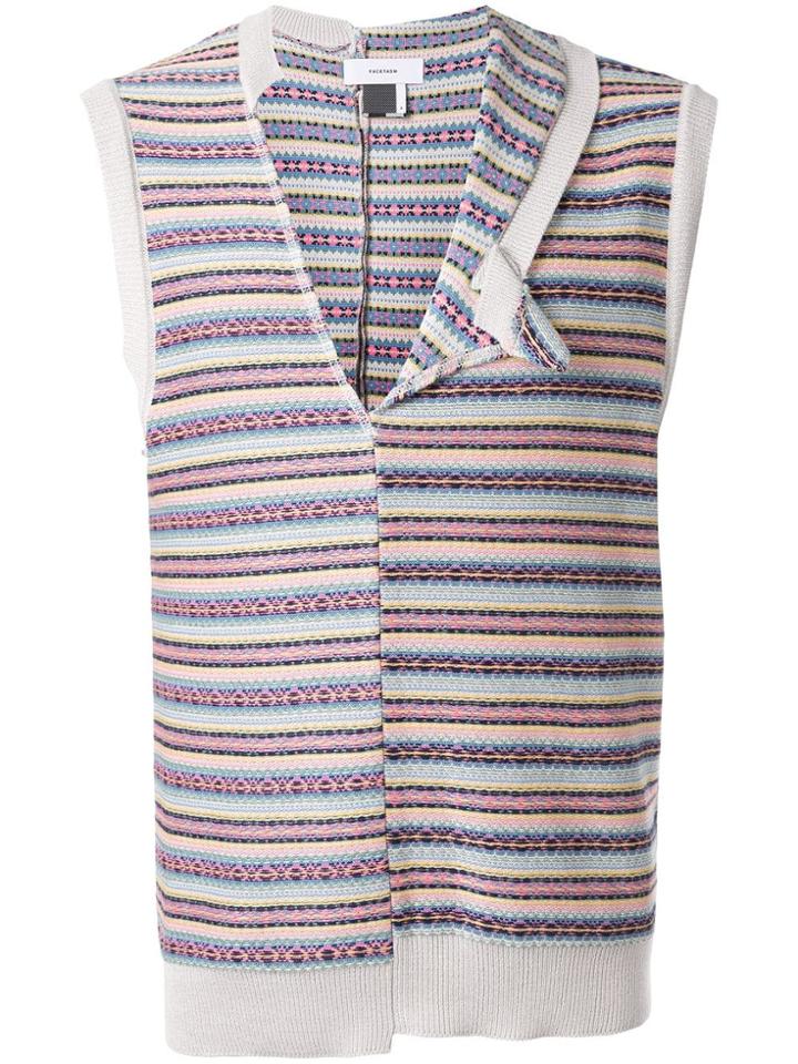 Facetasm Striped Knit Top - Multicolour
