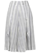 Anrealage Reflective Striped A-line Skirt - Grey