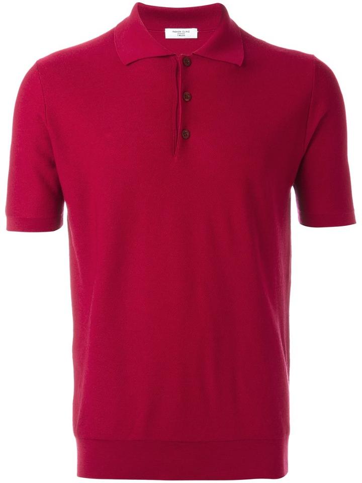 Fashion Clinic Timeless Knitted Polo Shirt, Men's, Size: 52, Pink/purple, Wool