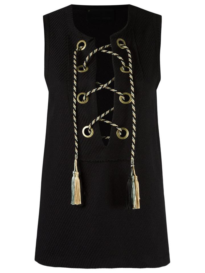 Andrea Bogosian Sleeveless Blouse, Women's, Size: Medium, Black, Cotton/viscose