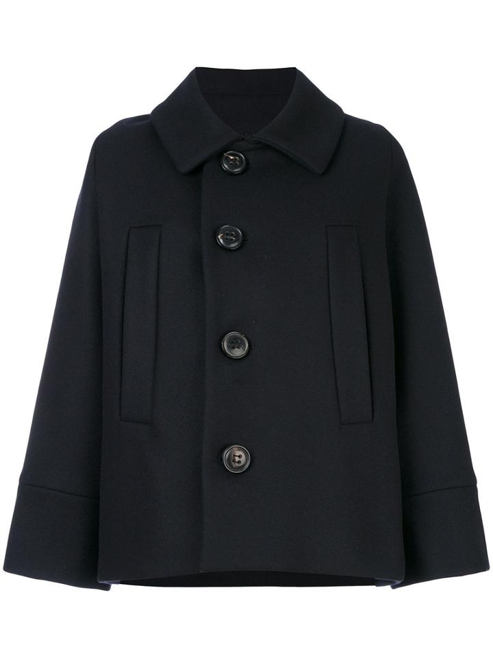 Dsquared2 - Buttoned Coat - Women - Polyamide/polyester/cashmere/wool - 42, Blue, Polyamide/polyester/cashmere/wool