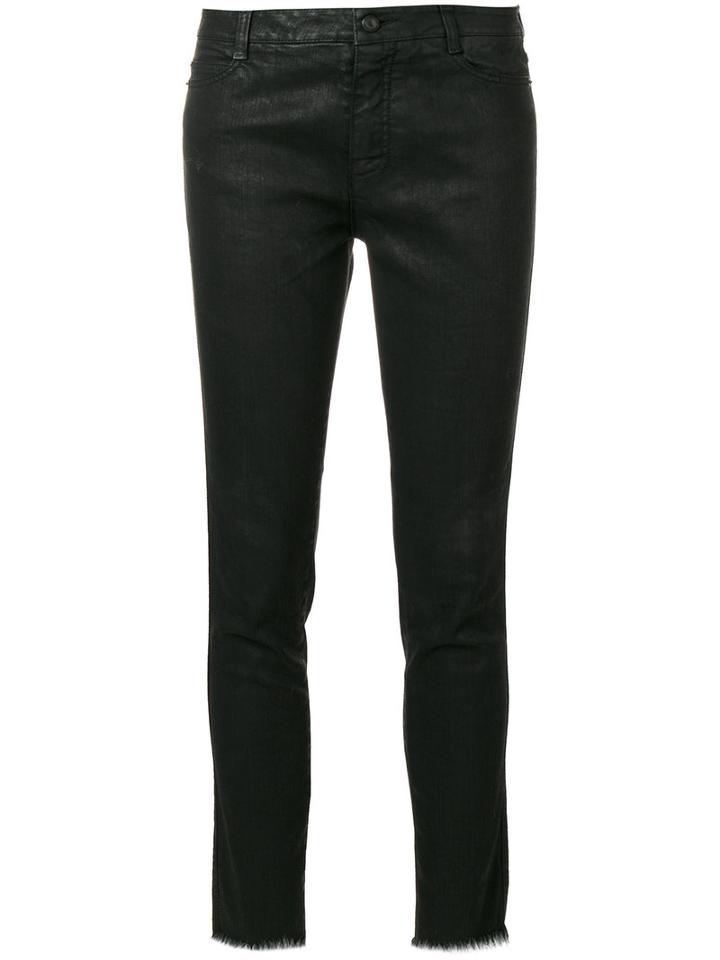 Ermanno Scervino - Cropped Jeans - Women - Cotton/spandex/elastane - 44, Black, Cotton/spandex/elastane