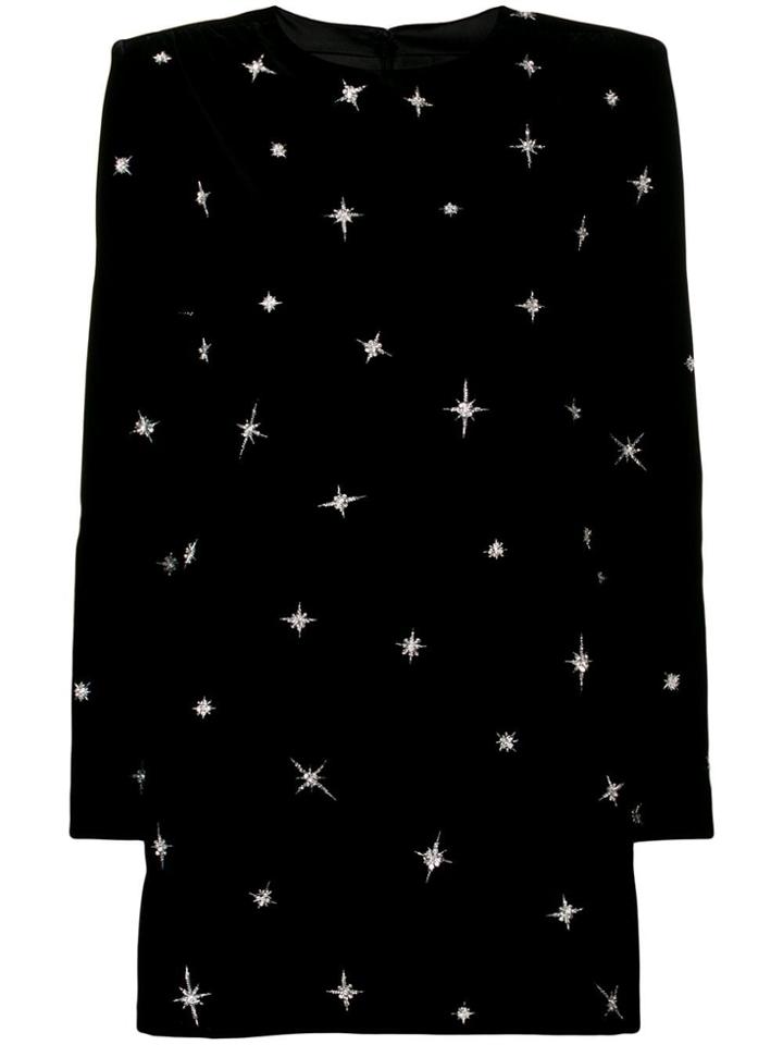 Saint Laurent Sequin Embroidered Star Dress - Black