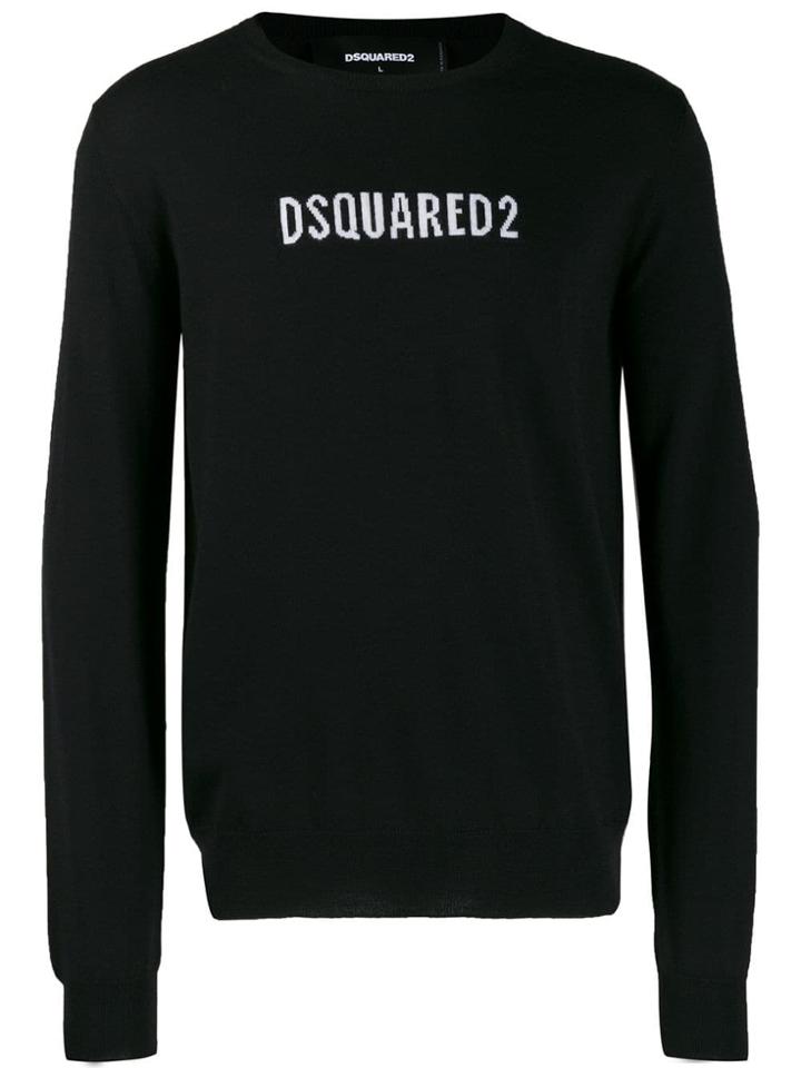 Dsquared2 Logo Intarsia Jumper - Black