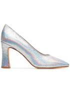 Maryam Nassir Zadeh Silver Metallic Isa 90 Leather Pumps