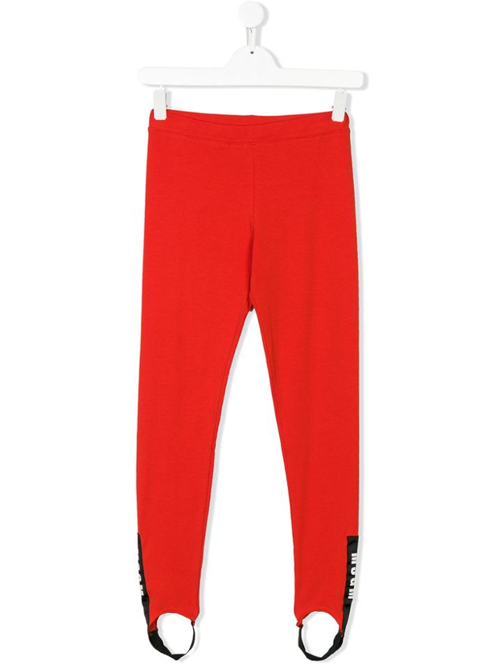 Msgm Kids Stirrup Leggings - Red