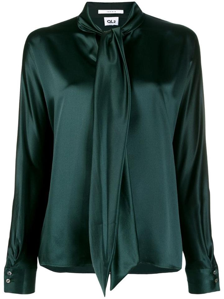 Quelle2 Pussy Bow Blouse - Green