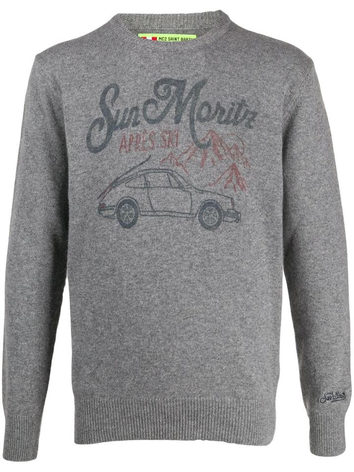 Mc2 Saint Barth Printed Jumper - Grey