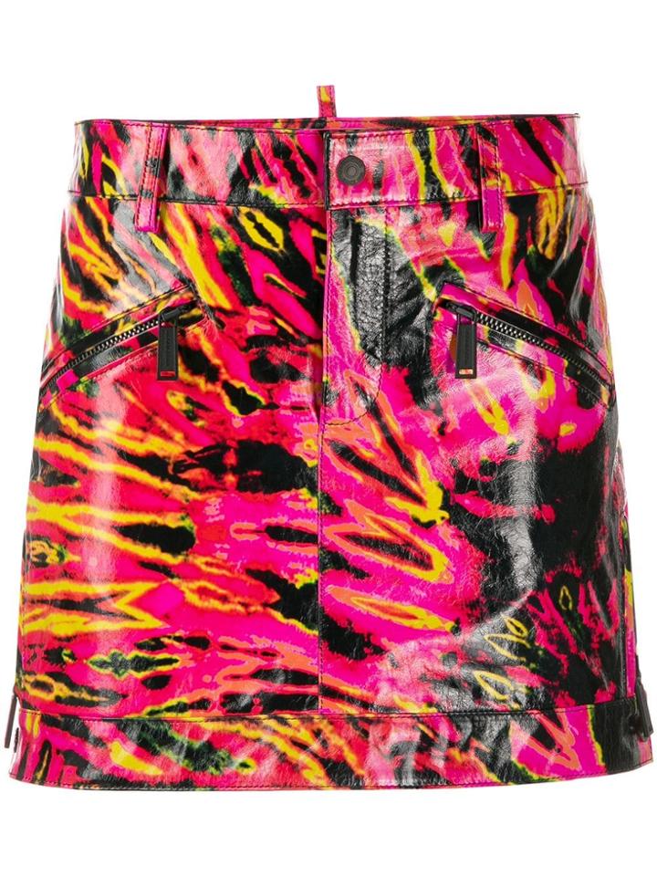 Dsquared2 Tie-dye Effect Mini Skirt - Black