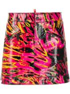 Dsquared2 Tie-dye Effect Mini Skirt - Black