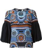Peter Pilotto Printed Blouse, Women's, Size: 12, Blue, Silk
