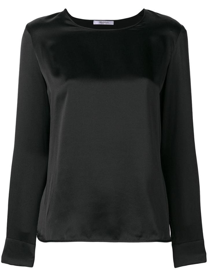 Max Mara Plain Silk Blouse - Black