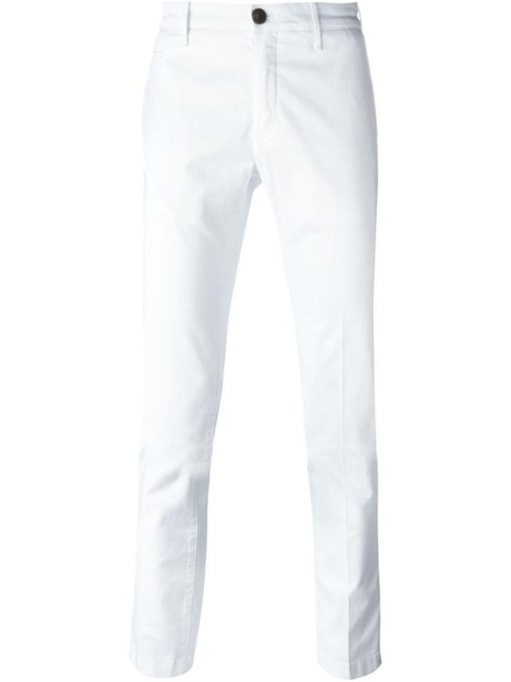 Jacob Cohen Academy Chino Trousers, Men's, Size: 34, White, Cotton/spandex/elastane