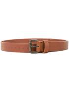 Tomas Maier - Brass Buckle Belt - Women - Leather/brass - 85, Nude/neutrals, Leather/brass