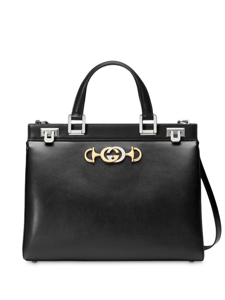 Gucci Gucci Zumi Smooth Leather Medium Top Handle Bag - Black