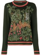 Alberta Ferretti Intarsia-knit Jumper - Green