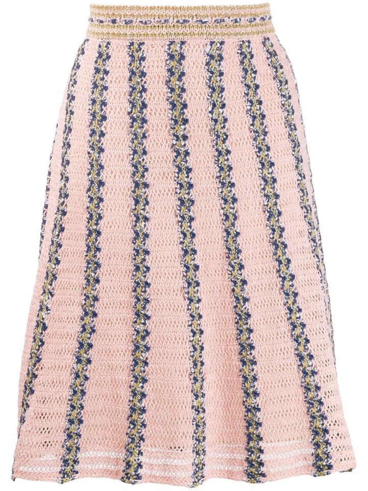 M Missoni Crochet Midi Skirt - Pink