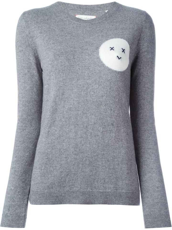 Chinti And Parker Intarsia Moon Face Sweater