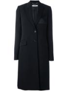 Givenchy Contrast Pocket Coat, Women's, Size: 36, Black, Silk/viscose/wool