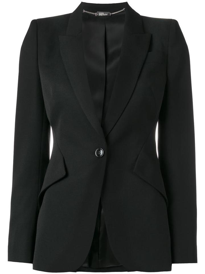 Alexander Mcqueen Tailored Blazer, Women's, Size: 42, Black, Cupro/virgin Wool