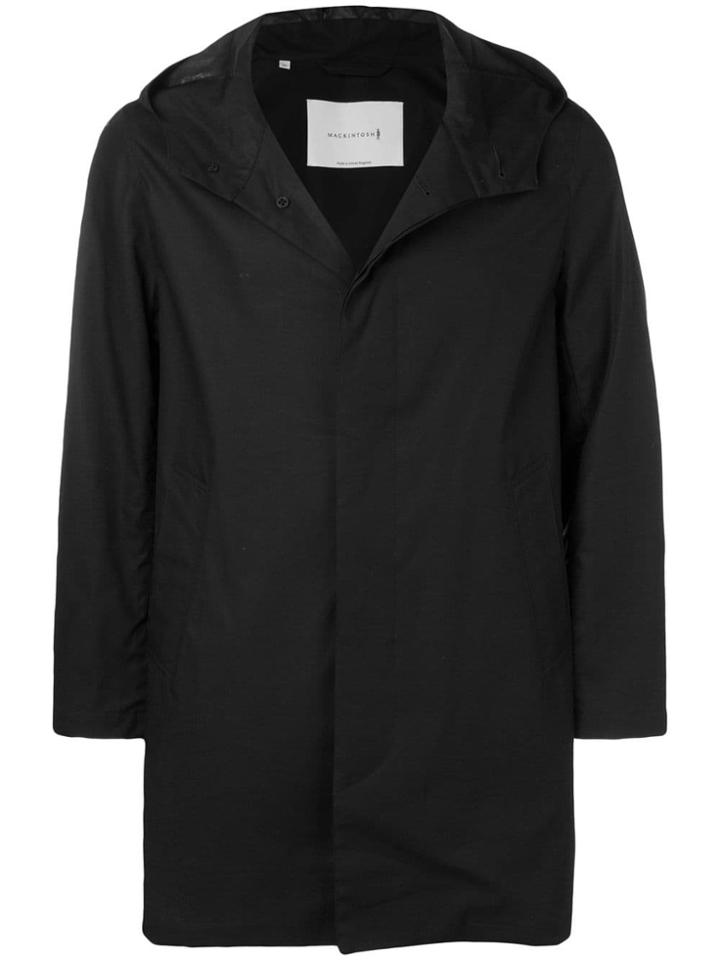 Mackintosh Black Cotton Storm System Hooded Coat