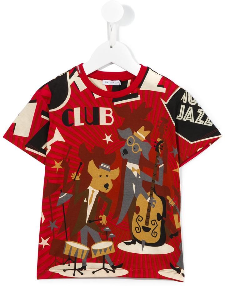Dolce & Gabbana Kids Printed T-shirt, Toddler Boy's, Size: 2 Yrs, Red