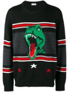 Saint Laurent T-rex Patterned Jumper, Men's, Size: Xl, Black, Wool