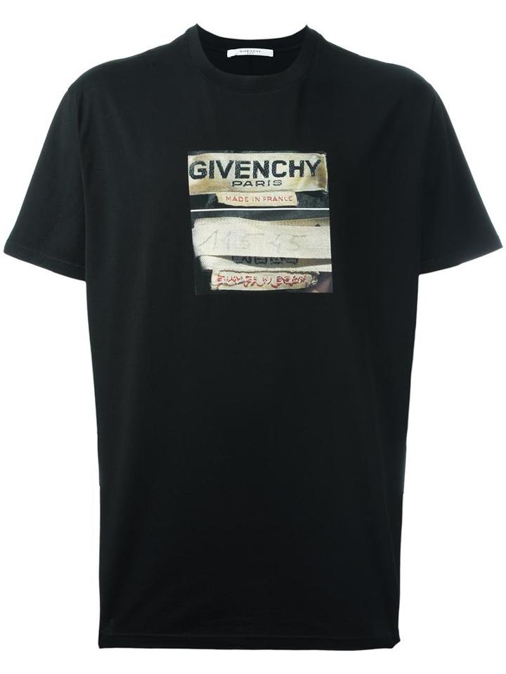 Givenchy Cuban-fit Label Print T-shirt, Men's, Size: Xxs, Black, Cotton